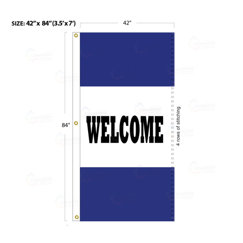 Blue Acid Dyed Tri-Panel Auto/Dealer Message Banner - Canadiana Flag