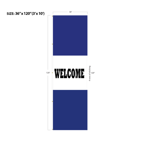 Blue Acid Dyed Tri-Panel Auto/Dealer Message Banner - Canadiana Flag