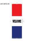 Red & Blue Acid Dyed Tri-Panel Auto/Dealer Message Banner - Canadiana Flag