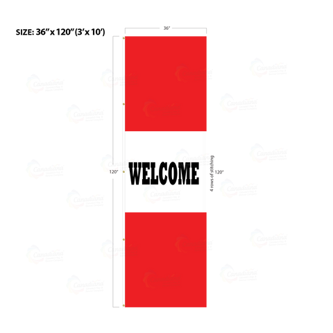 Red Acid Dyed Tri-Panel Auto/Dealer Message Banner - Canadiana Flag