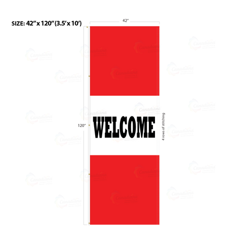 Red Acid Dyed Tri-Panel Auto/Dealer Message Banner - Canadiana Flag