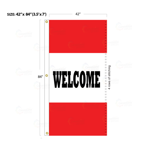 Red Acid Dyed Tri-Panel Auto/Dealer Message Banner - Canadiana Flag