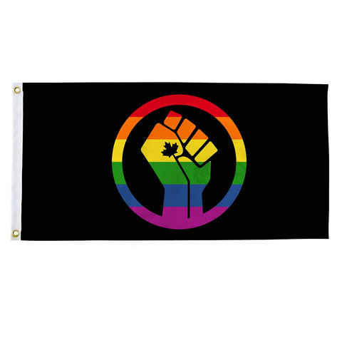 BLM Pride Raised Fist - Black History Month - Canadiana Flag