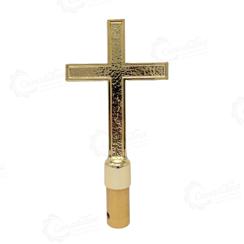 Brass Cross Pole Top | Flagpole Finial | Canadiana Flag