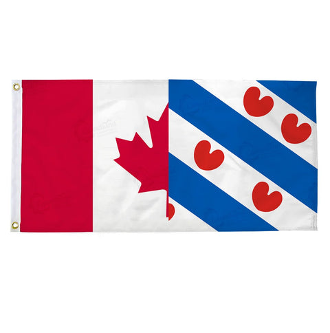 Canadian - Friesland of Netherlands Flag - Canadiana Flag