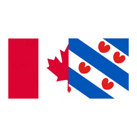 Canadian - Friesland of Netherlands Flag - Canadiana Flag