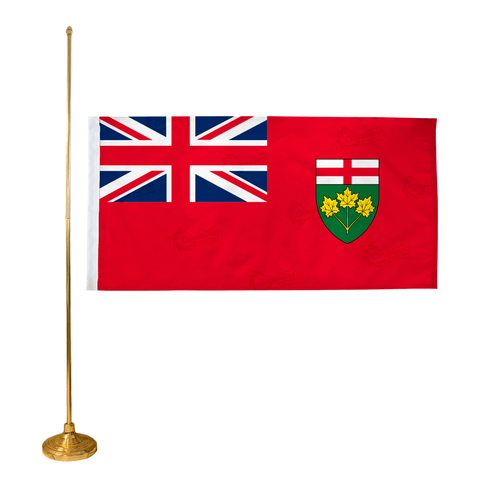 Indoor Provincial Flag and Pole Set: Presentation Bundle - Canadiana Flag