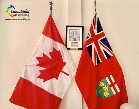 Indoor Provincial Flag and Pole Set: Presentation Bundle - Canadiana Flag