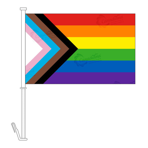 Progressive Pride Car Flag - Canadiana Flag