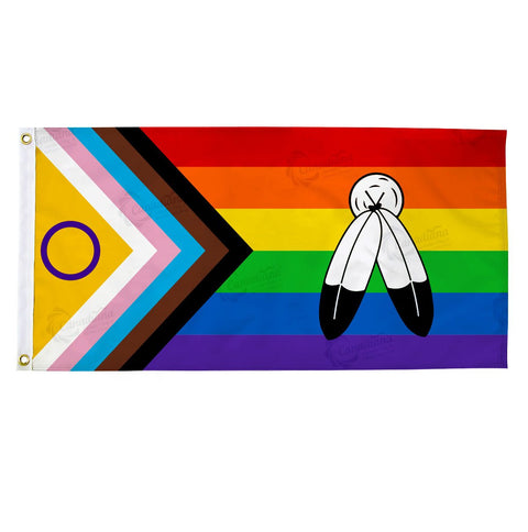 Two - Spirit Intersex - Inclusive Pride Flag - Canadiana Flag