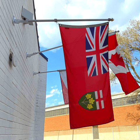 6' Chrome Stainless Steel Flagpole Kit - Canadiana Flag