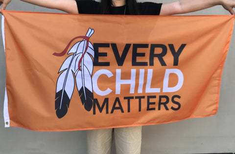 Shop Every Child Matters Flag to honour the survivors of the residential school experience. Our Durapoly Every Child Matters flag is known to be a signature vibrant orange. 
