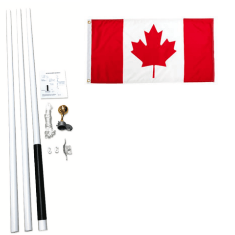 Canadian North Bundle Flag and 18ft x 2inch - 16 Gauge Flagpole Set - Canadiana Flag