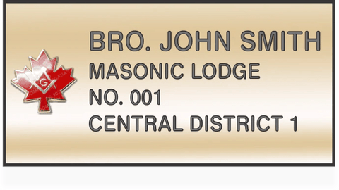 Masonic Name tag - Canadiana Flag